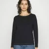 Esprit BOAT NECK - Long Sleeved Top - Black