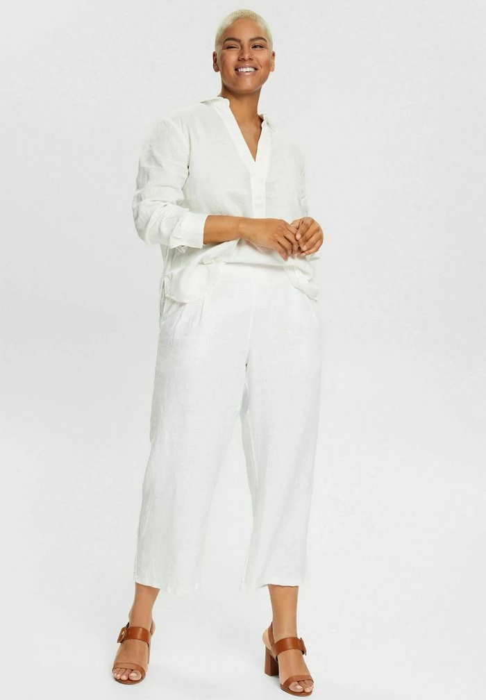 Esprit CURVY - Trousers - White - Image 2