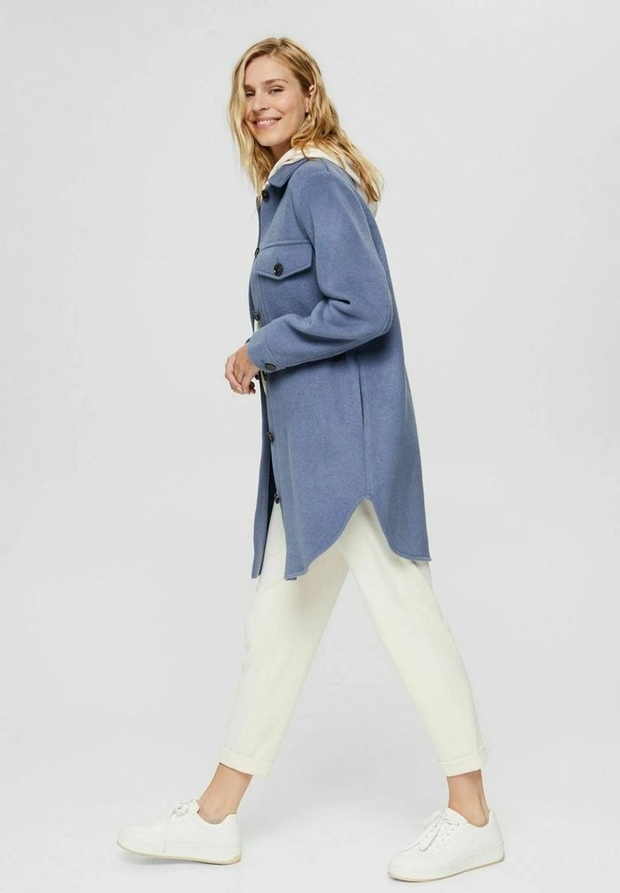 Esprit Classic Coat - Grey Blue - Image 2