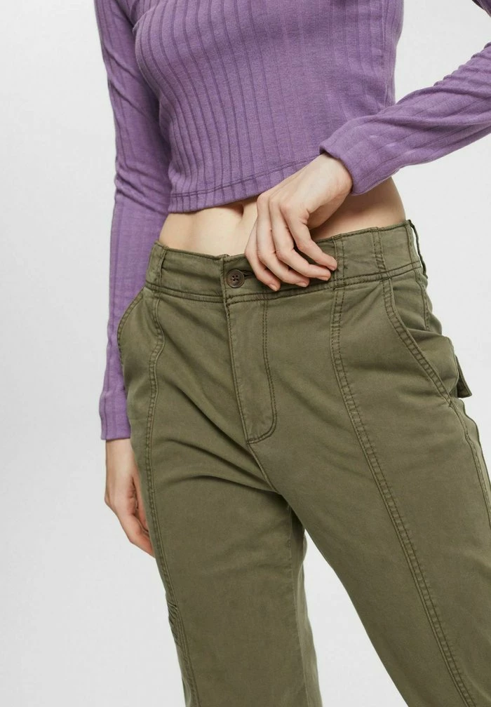 Esprit Trousers - Dark Khaki - Image 5