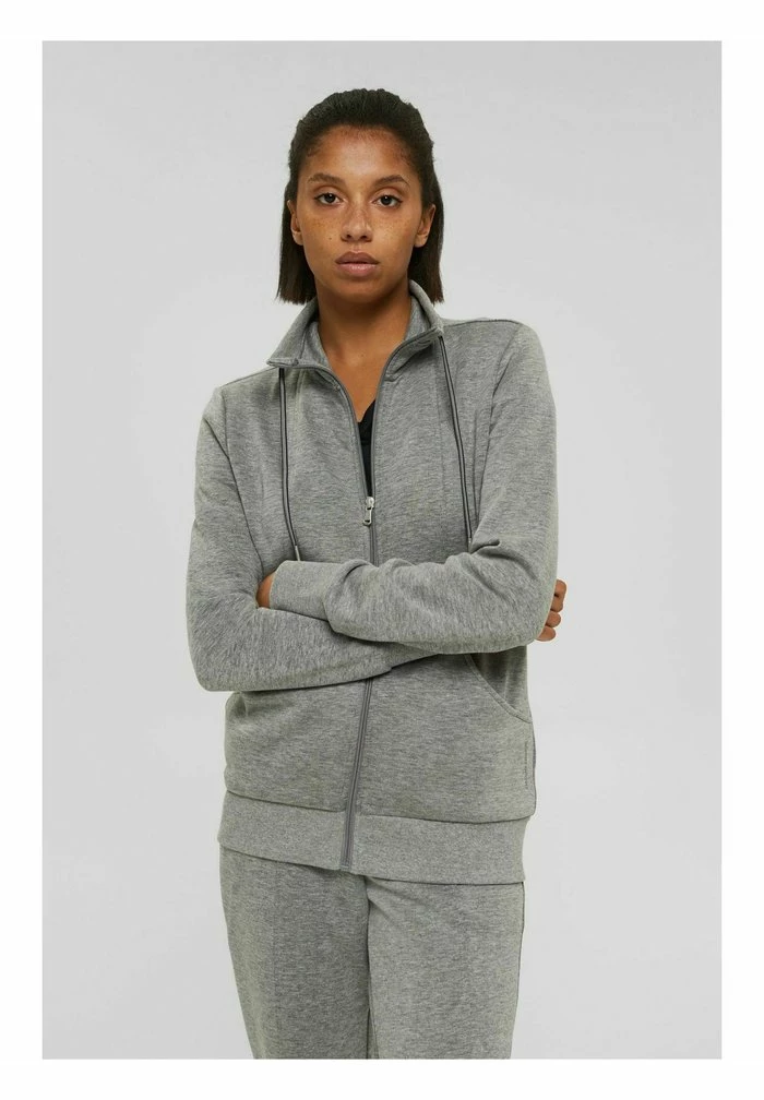 Esprit Zip-up Sweatshirt - Medium Grey - Image 4