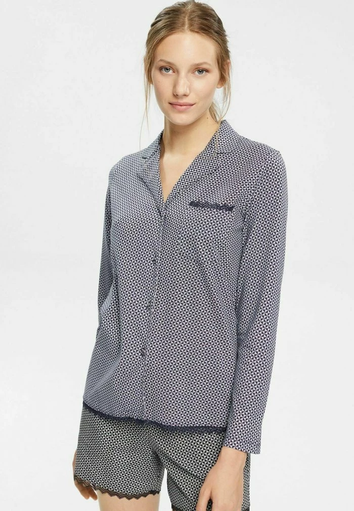 Esprit MIT SPITZE - Pyjama Top - Navy