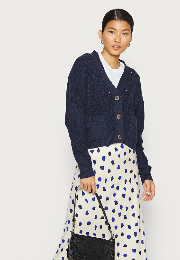 Esprit V NECK CARDIGAN - Cardigan - Navy - Image 4