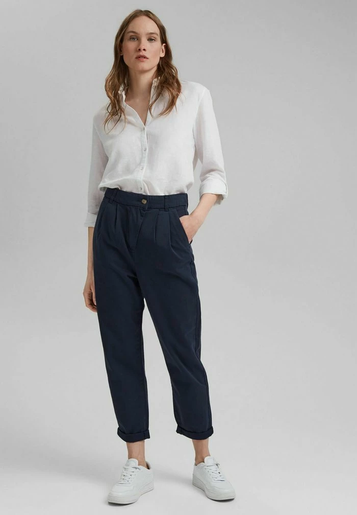 Esprit WITH HIGH RISE WAIST - Chinos - Navy - Image 2