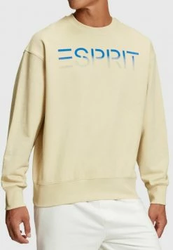 Esprit MIT BEFLOCKTEM LOGO-AUFNÄHER - Sweatshirt - Beige