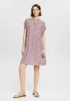 Esprit GEMUSTERTES MINI MIT KNOPFLEISTE - Shirt Dress - Mauve