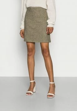 Esprit CHECK CHARLT - Mini Skirt - Dark Khaki