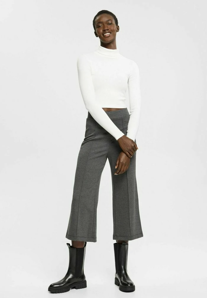 Esprit CROPPED MIT WEITEM BEIN - Trousers - Gunmetal - Image 6