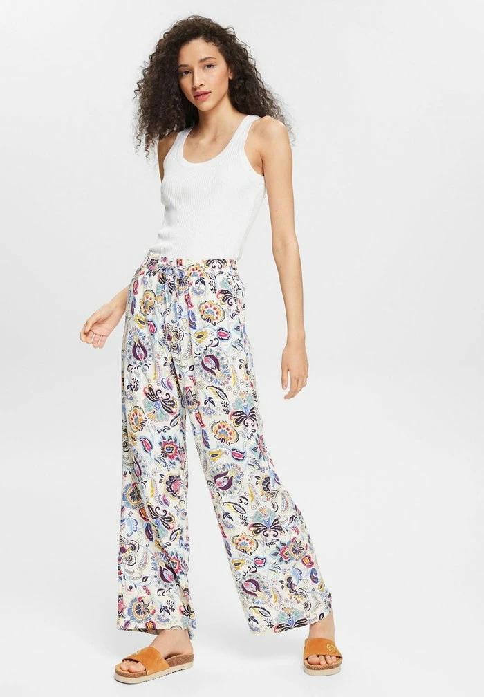 Esprit FLOATY PANTS - Trousers - Off White - Image 4