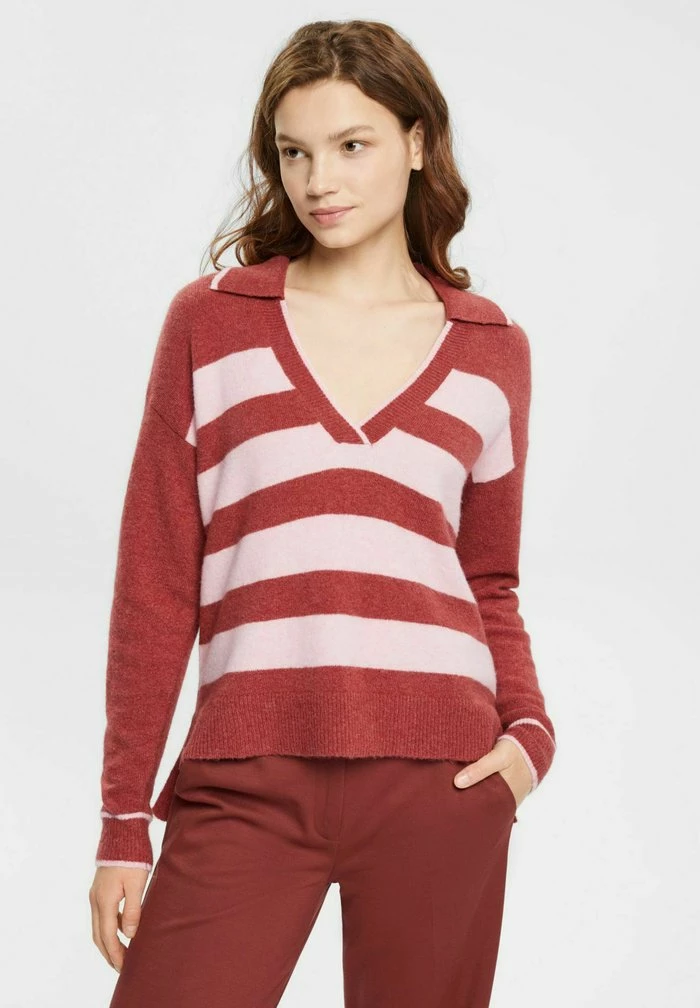 Esprit DEEP POLO - Jumper - New Terracotta