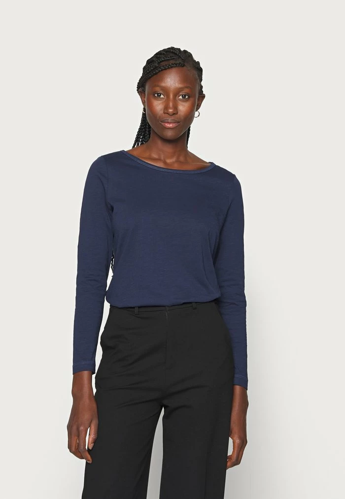 Esprit BOAT NECK - Long Sleeved Top - Navy