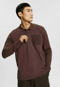 Esprit LONG SLEEVE - Polo Shirt - Dark Brown