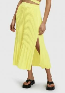 Esprit FLAT - A-line Skirt - Light Yellow
