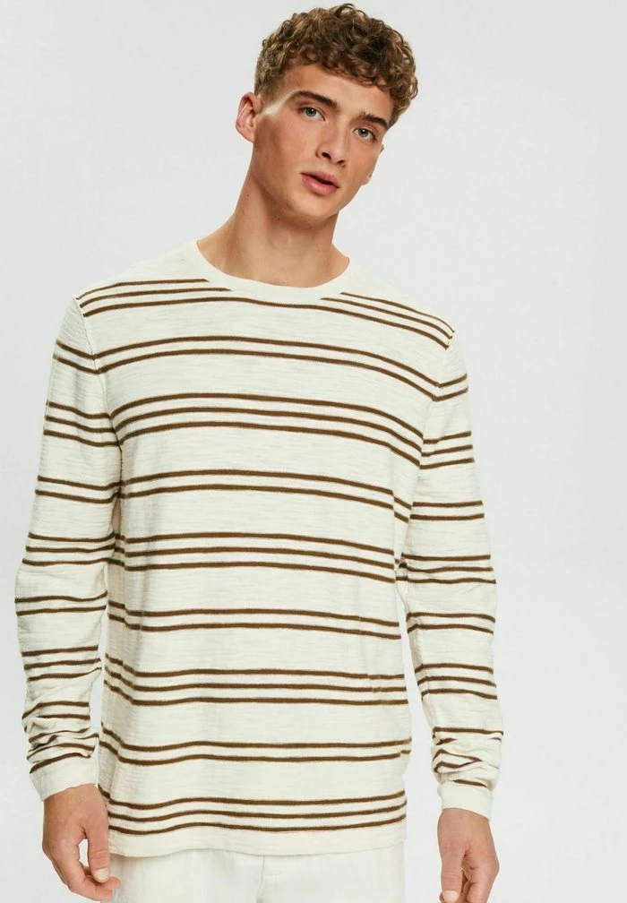 Esprit MIT STREIFENMUSTER - Jumper - Cream Beige