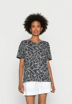 Esprit BURNOUT TEE - Print T-shirt - Black