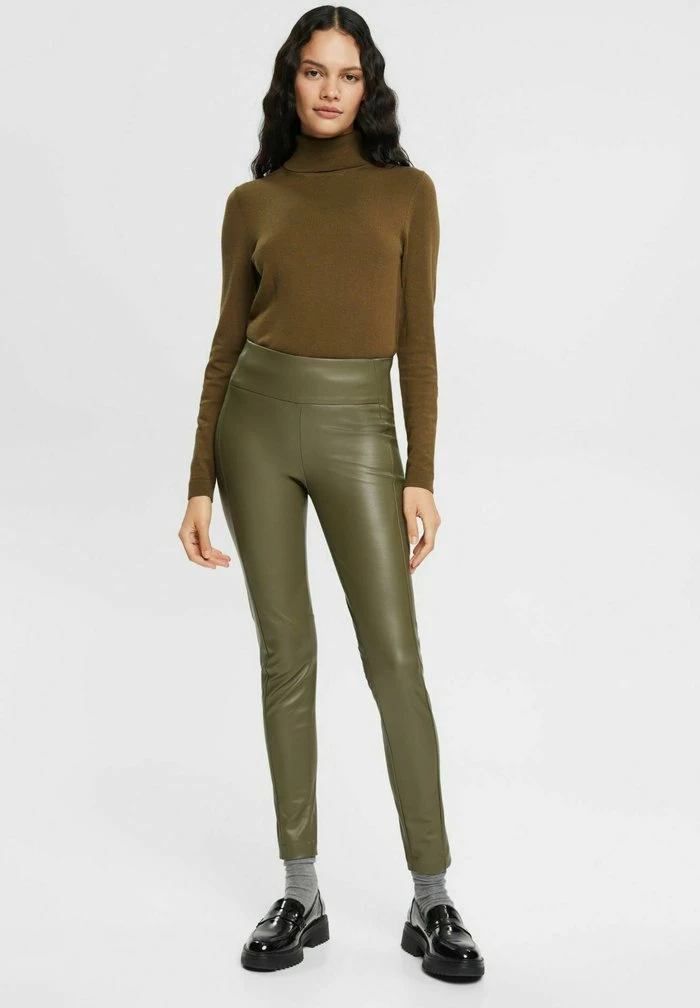 Esprit SKINNY - Leggings - Trousers - Dark Khaki