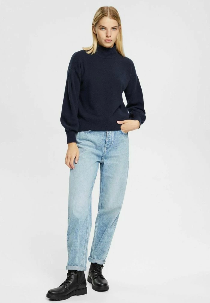 Esprit MIT STEHKRAGEN - Jumper - Navy - Image 2