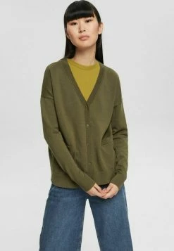 Esprit SUS VNECK - Cardigan - Dark Khaki