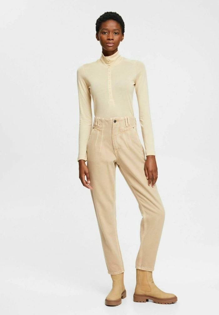 Esprit Long Sleeved Top - Cream Beige - Image 2