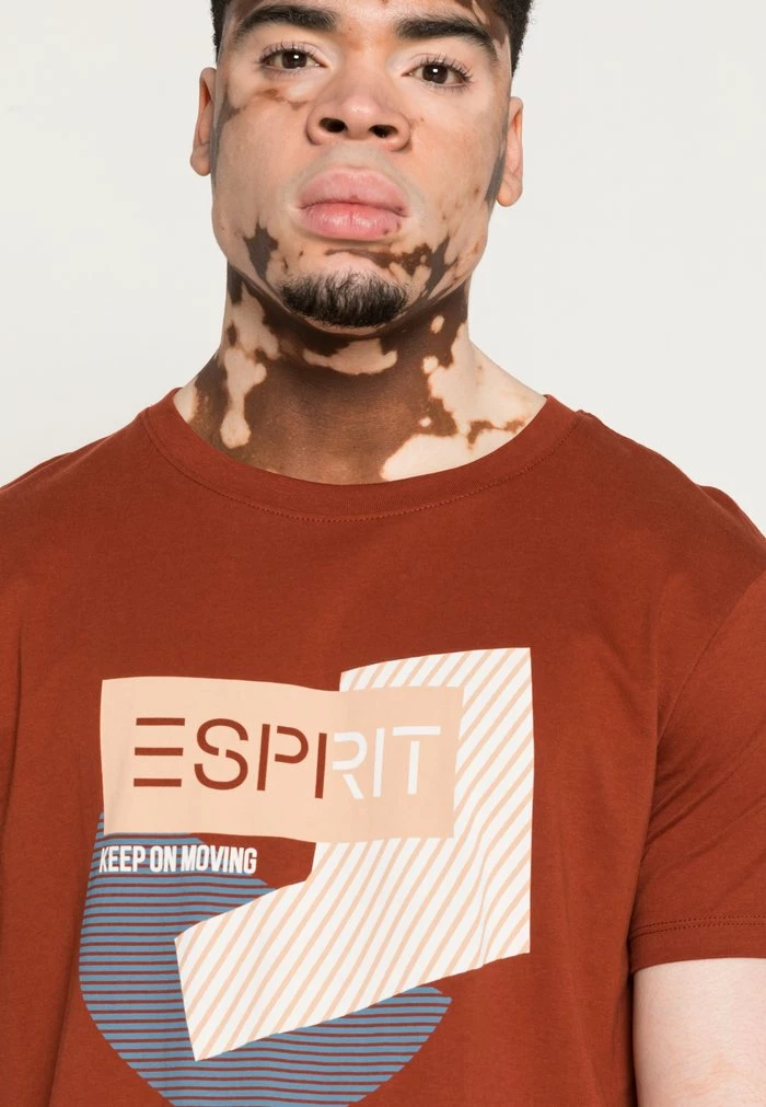 Esprit Print T-shirt - Rust Brown - Image 5