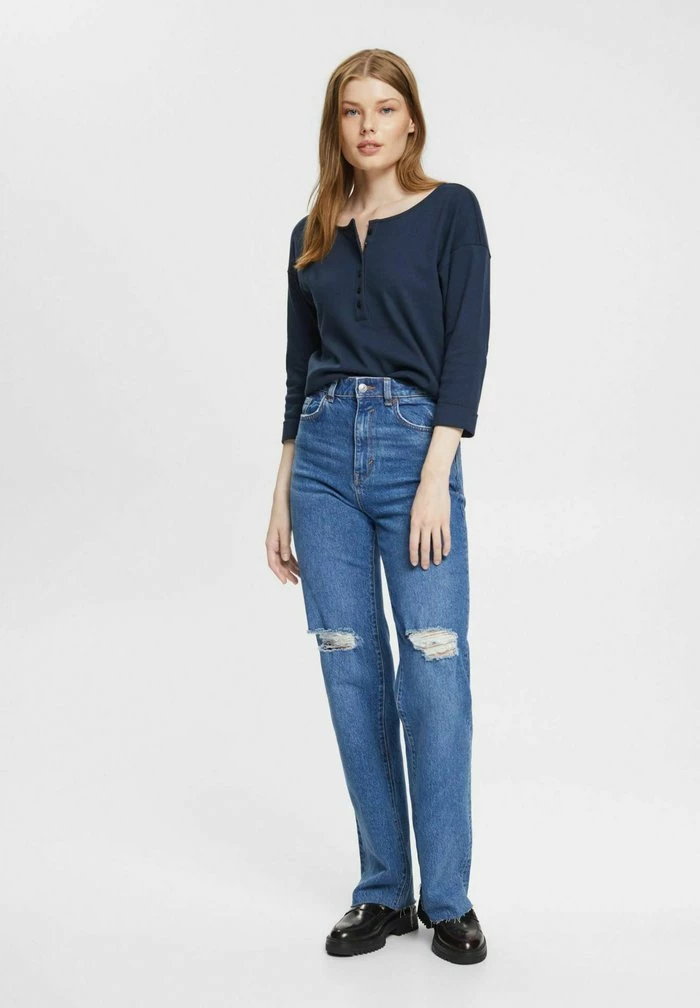 Esprit Long Sleeved Top - Navy - Image 2