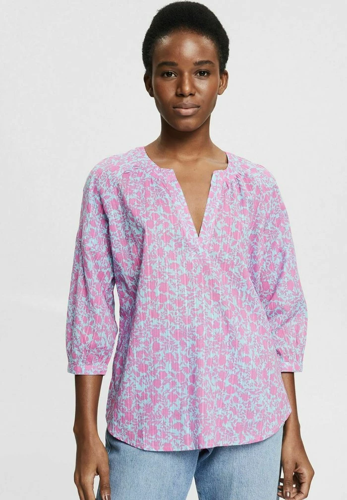 Esprit GEMUSTERTE MIT 3/4 ÄRMELN - Blouse - Berry