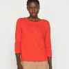 Esprit T LSLV SLUB VOL - Long Sleeved Top - Orange Red