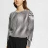 Esprit MIT STREIFEN - Long Sleeved Top - Anthracite
