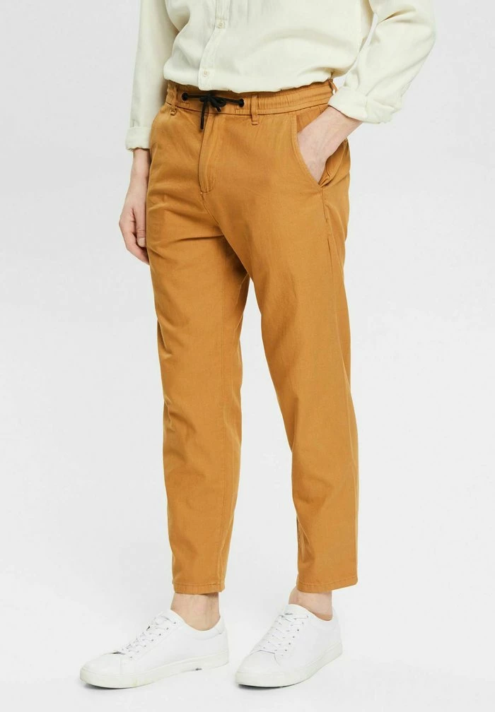 Esprit MIT KORDELZUGBUND - Trousers - Toffee