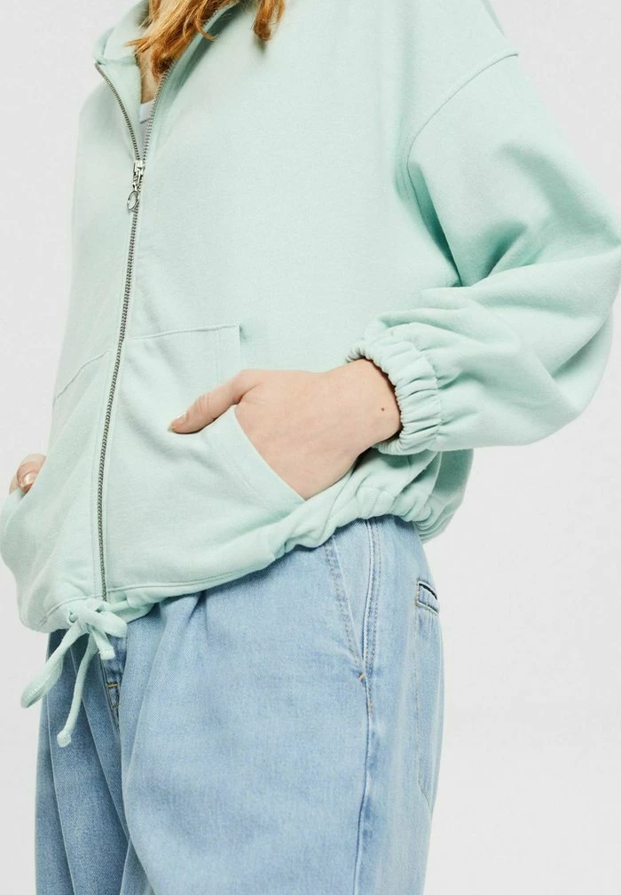 Esprit Zip-up Sweatshirt - Dusty Green - Image 4