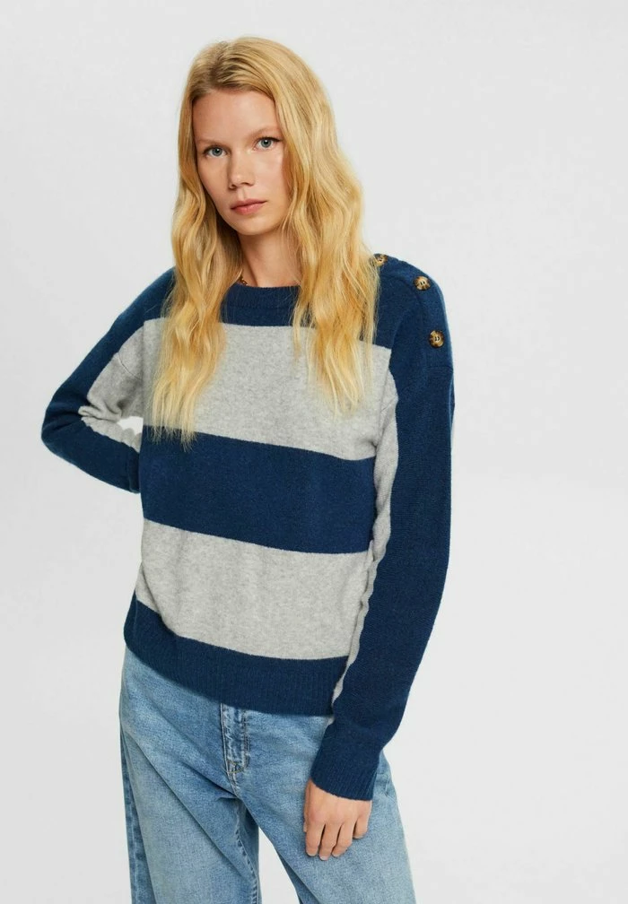 Esprit MIT WOLLE - Jumper - Petrol Blue