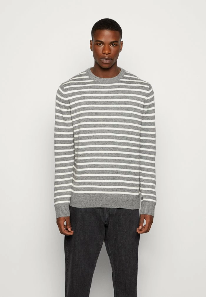 Esprit SUS STRIPY CNK - Jumper - Medium Grey