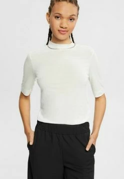 Esprit STEHKRAGEN - Basic T-shirt - Off White