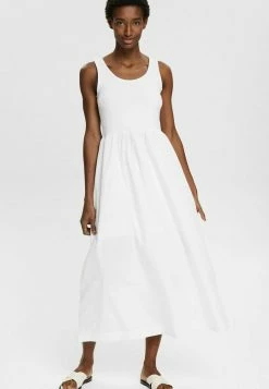 Esprit MATERIAL MIX IN LÄNGE - Maxi Dress - White