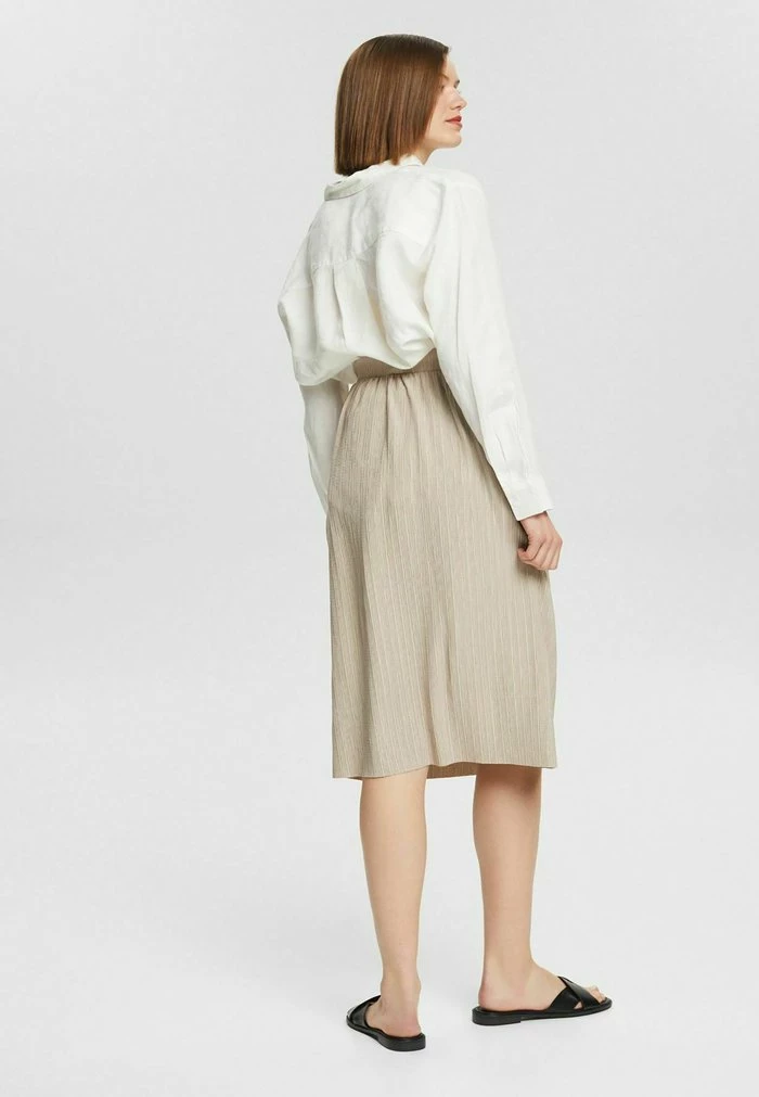 Esprit VACA SKIRT - Pleated Skirt - Light Taupe - Image 2