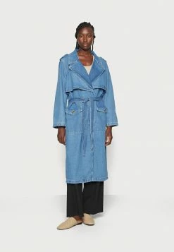 Esprit COR TRENCH COAT - Denim Jacket - Blue Light Wash