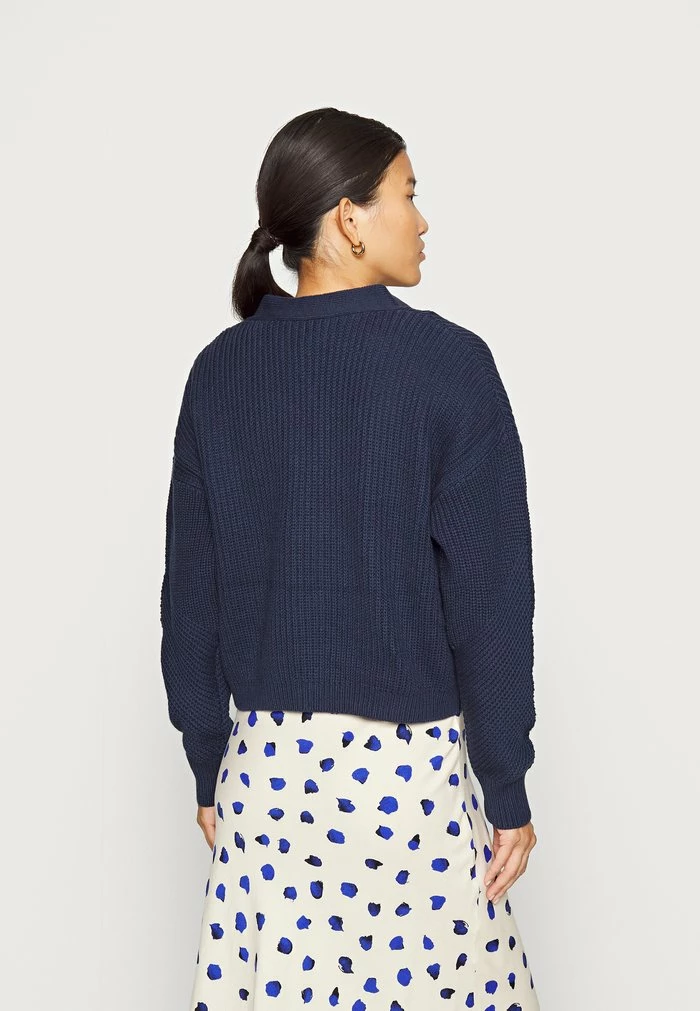 Esprit V NECK CARDIGAN - Cardigan - Navy - Image 3