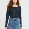 Esprit MIT HENLEY-AUSSCHNITT - Long Sleeved Top - Navy