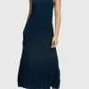 Esprit RECYCELT MIT PLISSEEFALTEN - Jumper Dress - Navy