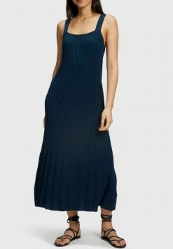 Esprit RECYCELT MIT PLISSEEFALTEN - Jumper Dress - Navy