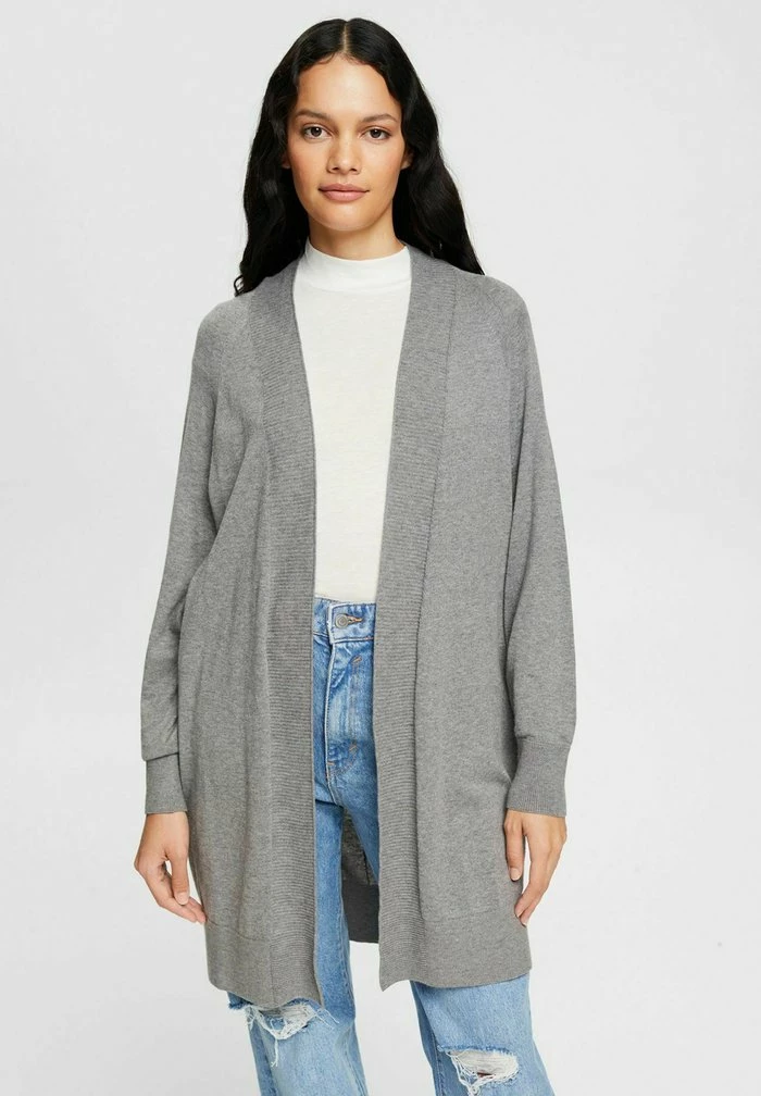 Esprit OPEN CARDIGAN - Cardigan - Gunmetal