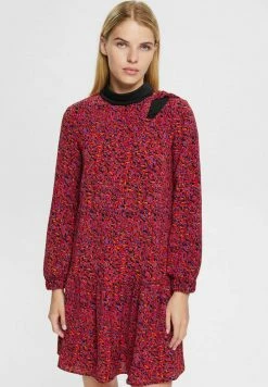 Esprit MIT MUSTER UND CUTOUT - Day Dress - Dark Red
