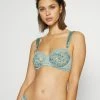 Esprit FLORAL EMBROIDERY UNDERWIRE - Balconette Bra - Leaf Green