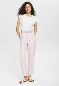 Esprit MIT BUNTEM GÃ¼RTEL - Trousers - Light Pink