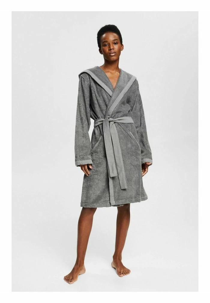 Esprit MIT FIXIERTEM BINDEGÜRTEL - Dressing Gown - Anthracite - Image 2