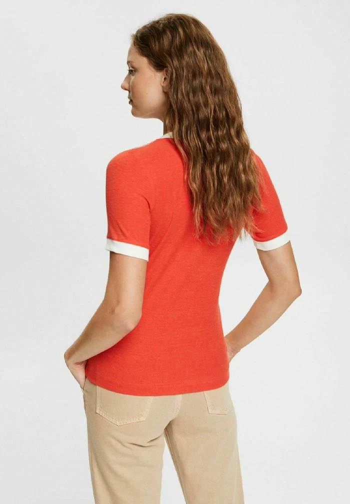 Esprit Print T-shirt - Orange Red - Image 3