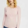Esprit MIT HENLEY-AUSSCHNITT - Long Sleeved Top - Light Pink