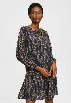 Esprit MIT MUSTER UND CUTOUT - Day Dress - Black