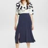 Esprit MIT SCHLITZEN - A-line Skirt - Navy