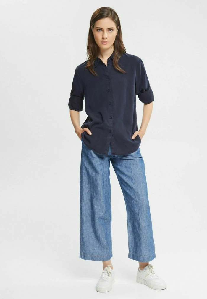 Esprit Button-down Blouse - Navy - Image 2